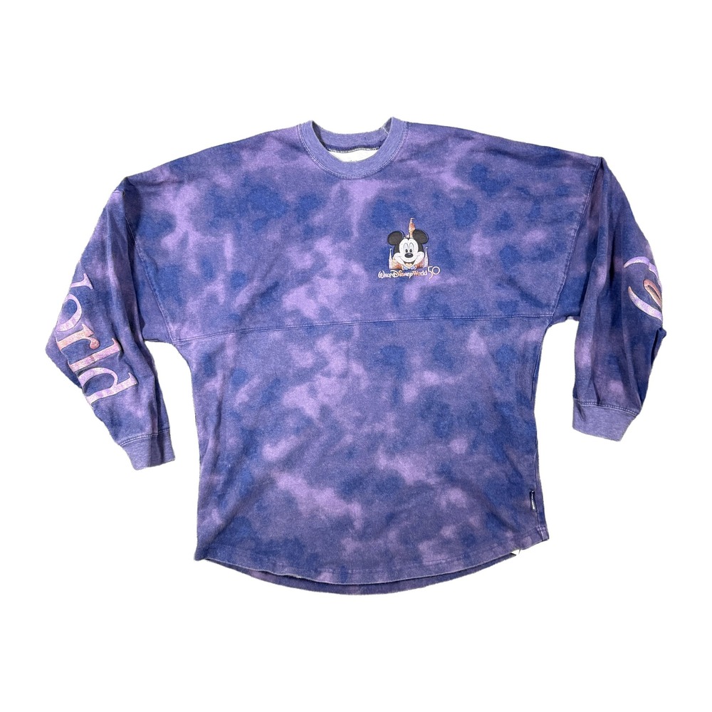 Disney World 50th Anniversary Spirit Jersey Purple Tie Dye Mickey Mouse Medium